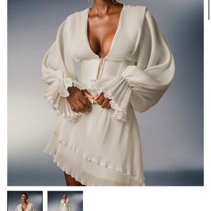 Killstar Ivory Pleated Blouse and Joyo Meje Assymetrical Skirt